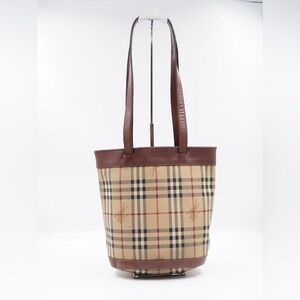 Burberry Haymarket bucket tote